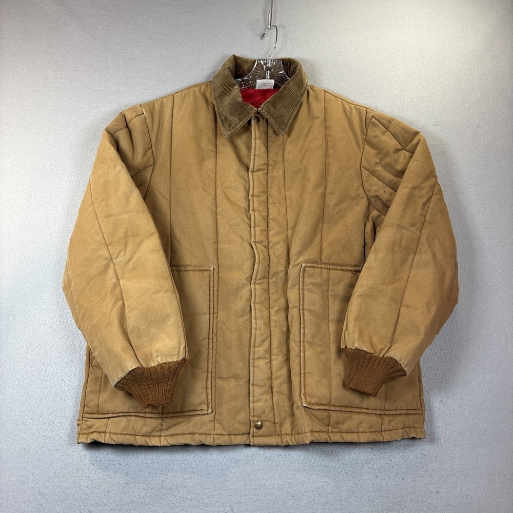 Vintage Walls Blizzard Pruf Jacket Mens XL Brown Canvas Work Coat 80s